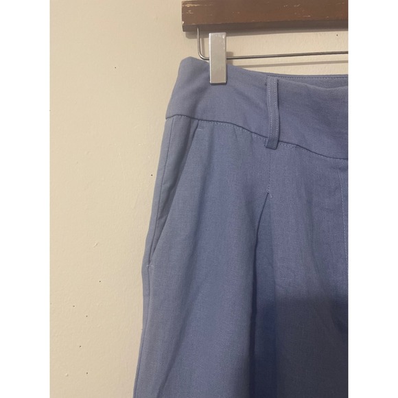 House of Harlow 1960 Wide Leg Linen Blend Pants Size 8 Blue Coastal Boho Casual - Picture 4 of 9